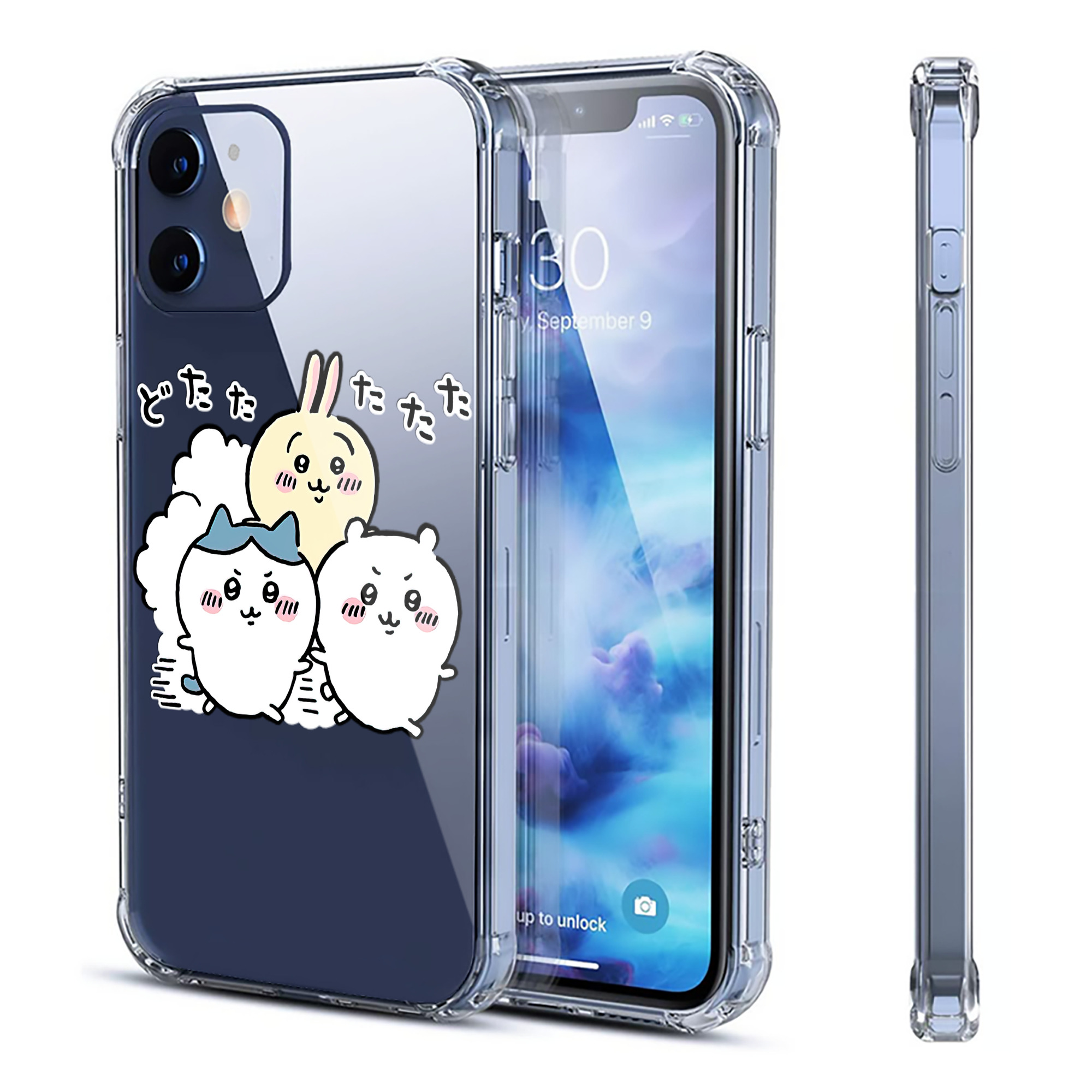 （画像用） ちいかわ ハチワレ Chii-kawa hachiware 【iPhone 12シリーズ対応】透明スマホケース（クリアソフトケース）
